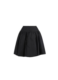 Plain pleated mini-skirt - Black intense
