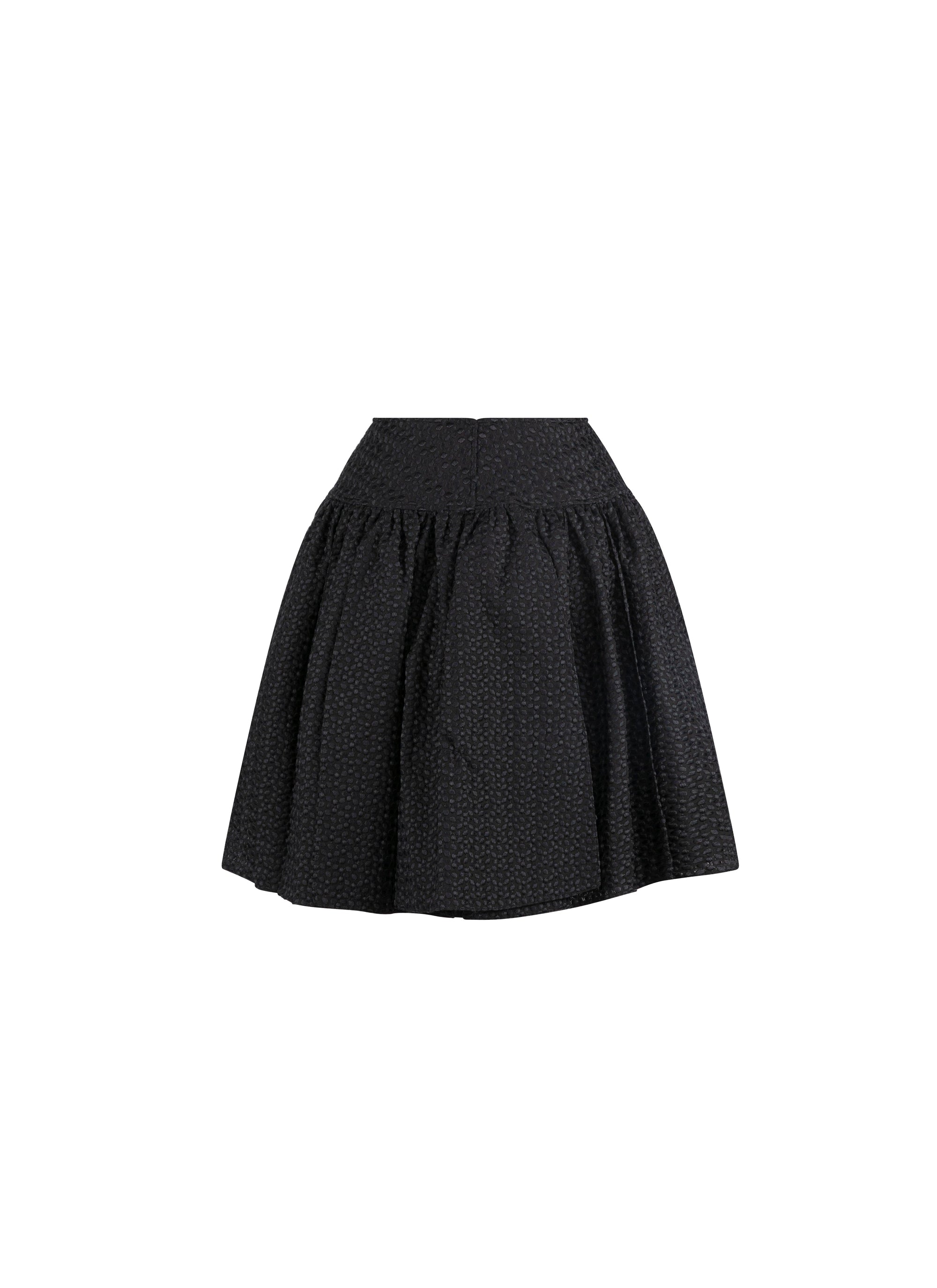 Plain pleated mini-skirt - Black intense