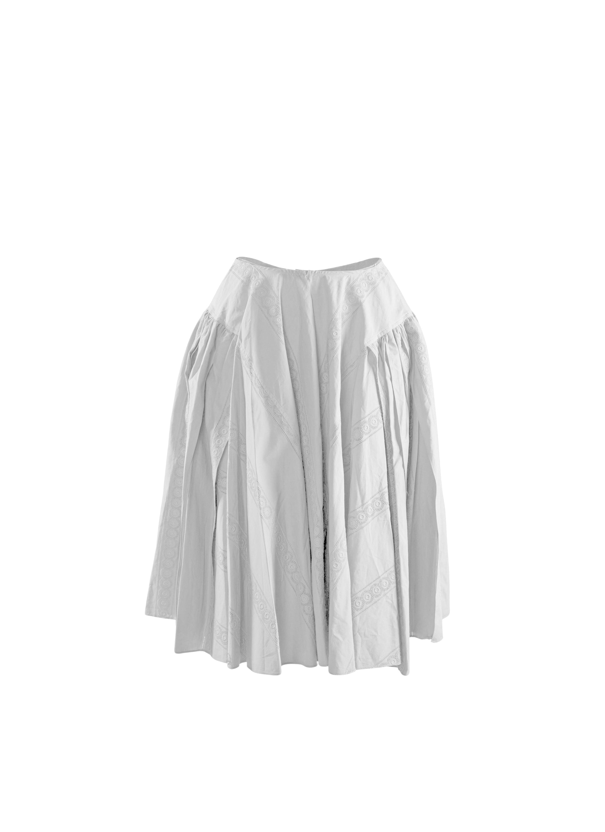 Mid-length flared skirt - White