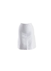 Short skirt with geometric embroidery detail - White