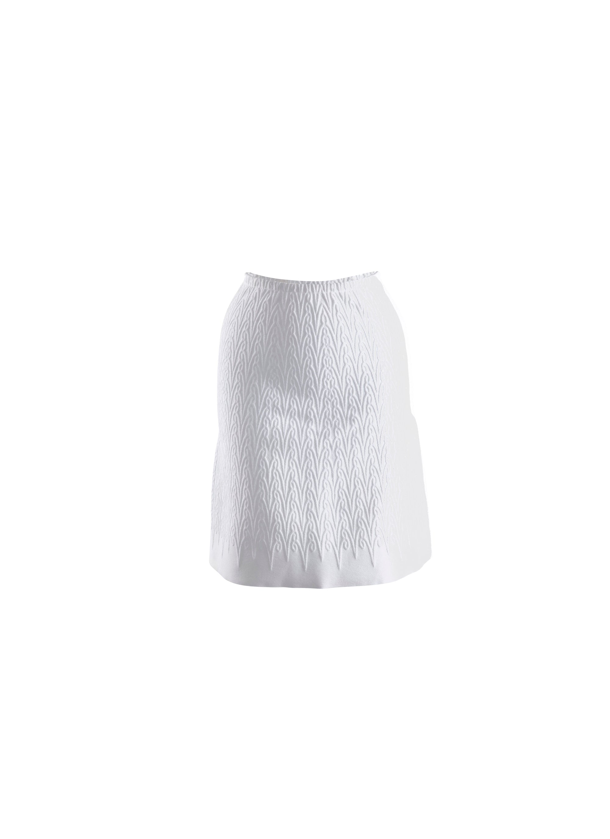 Short skirt with geometric embroidery detail - White
