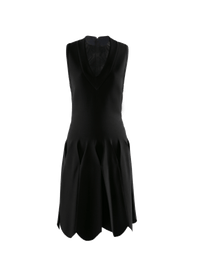 Origami effect v-neck sleeveless dress - Black intense