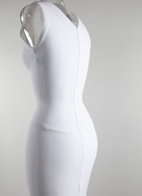 V-neck sleeveless dress - White