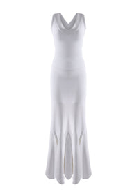 V-neck sleeveless dress - White