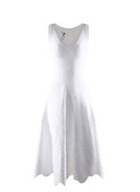 Sleeveless midi-length dress - White