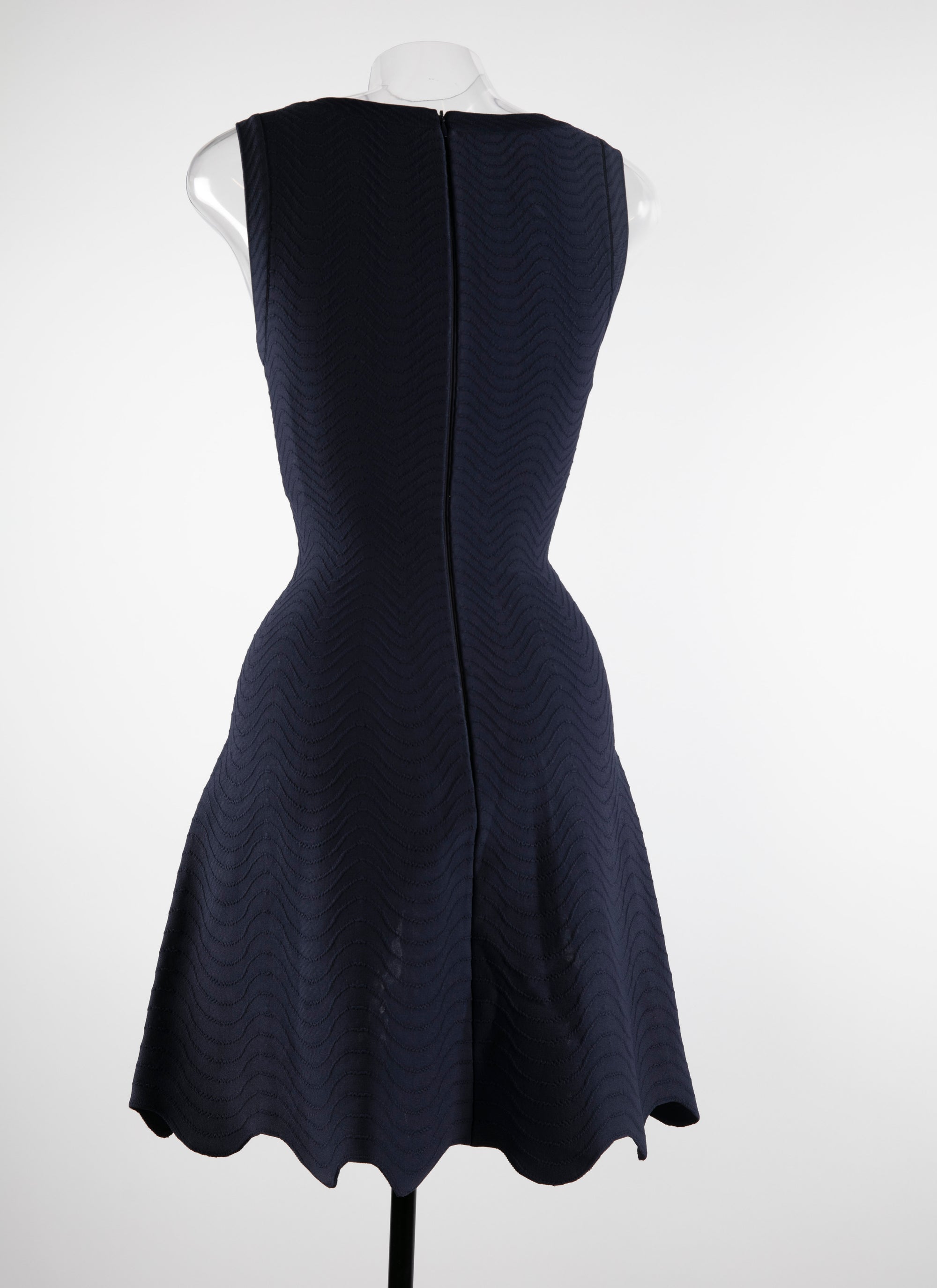Sleeveless short dress with back zip - Cobalt
