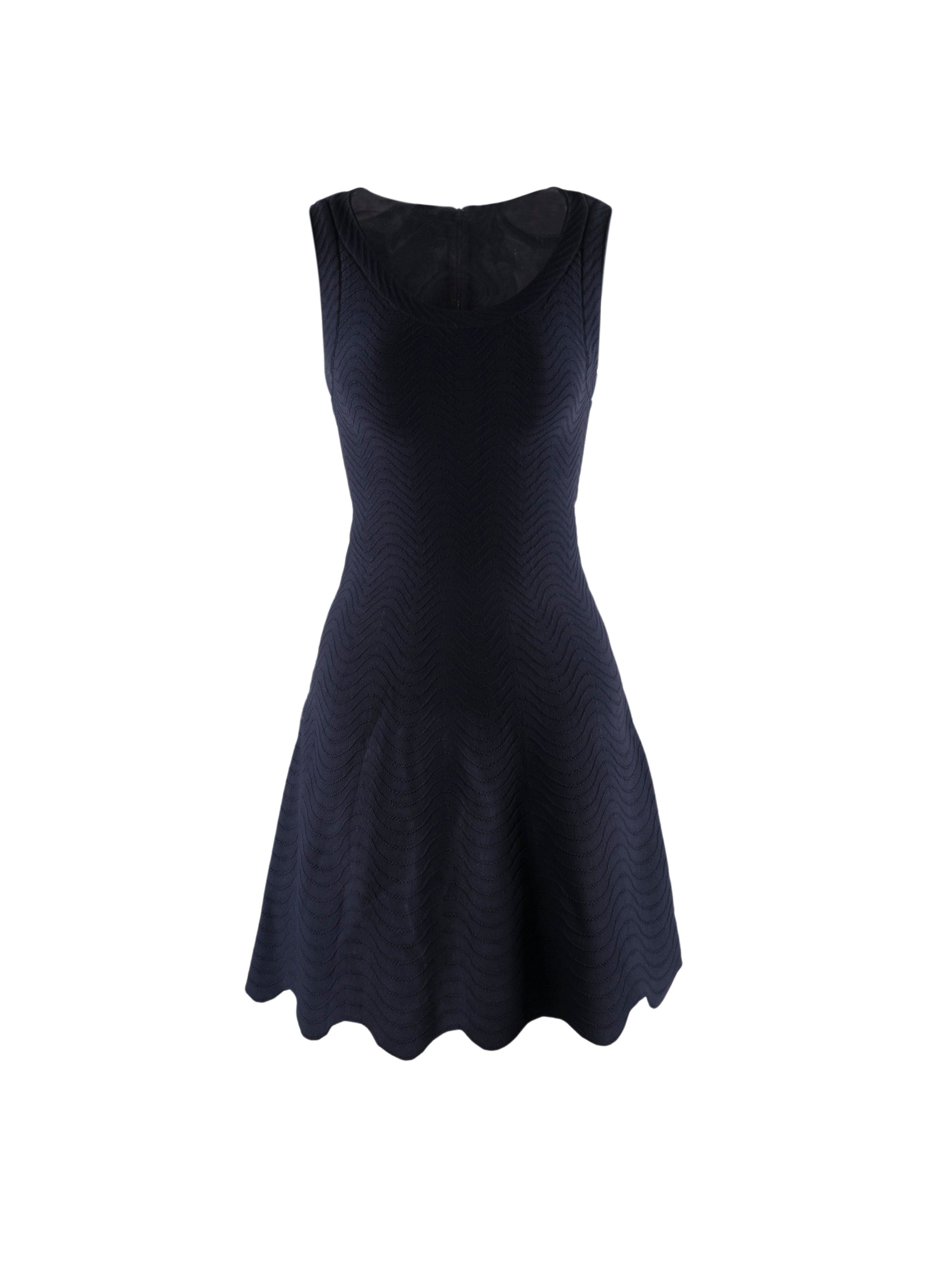 Sleeveless short dress with back zip - Cobalt