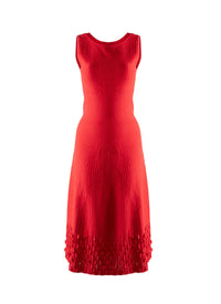 Sleeveless dress with embossed details - Scarlet