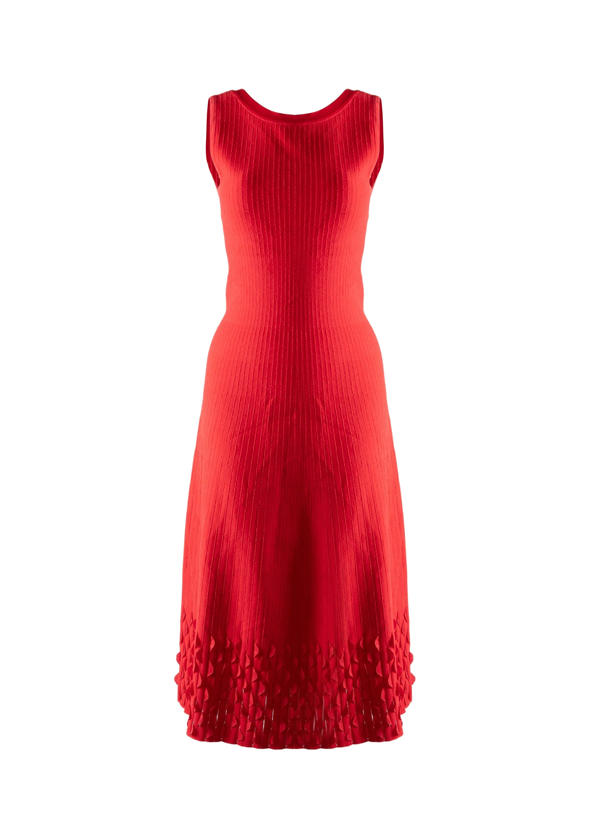 Sleeveless dress with embossed details - Scarlet