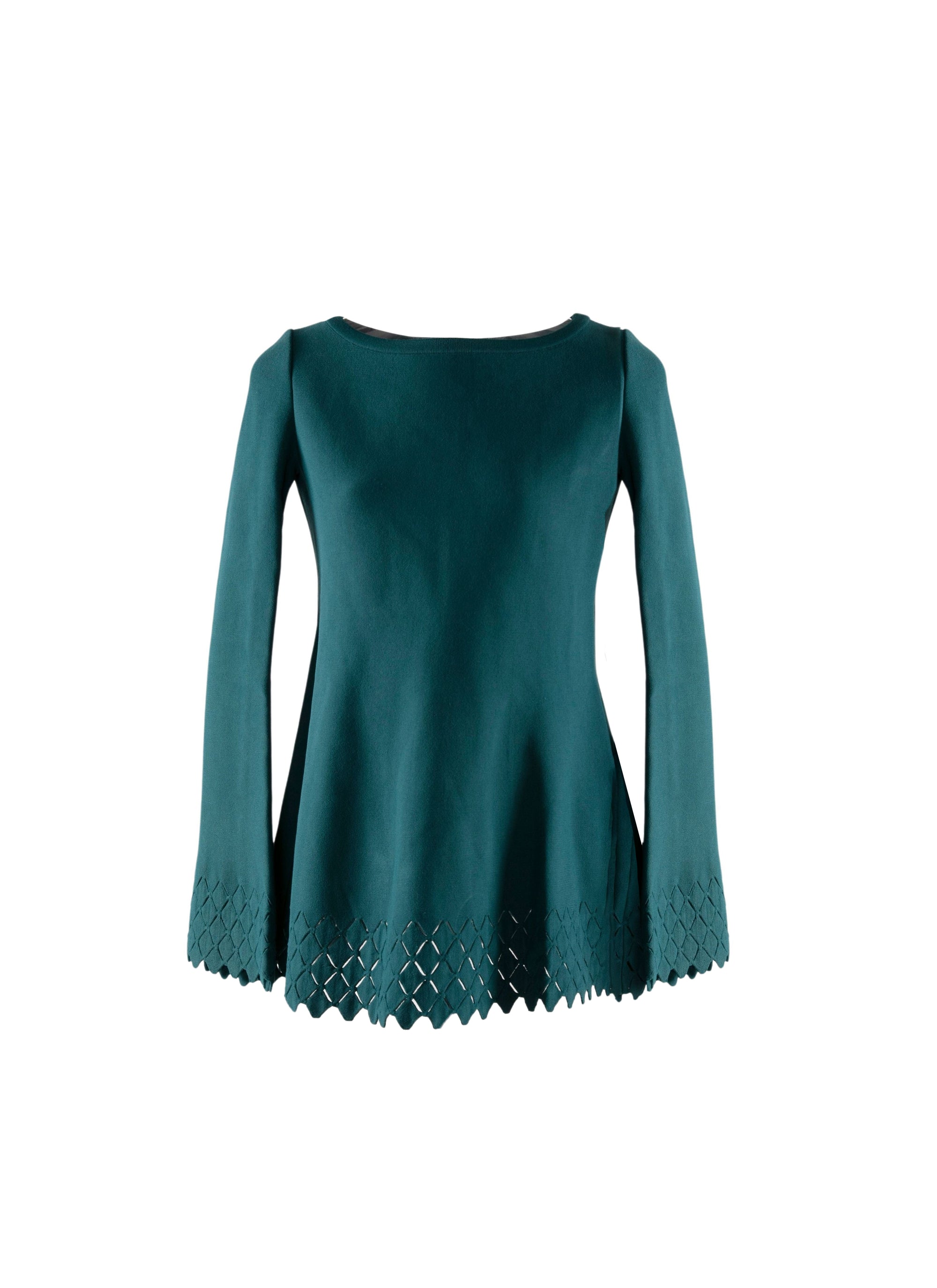 Long-sleeved diamond tunic - Petroleum Blue