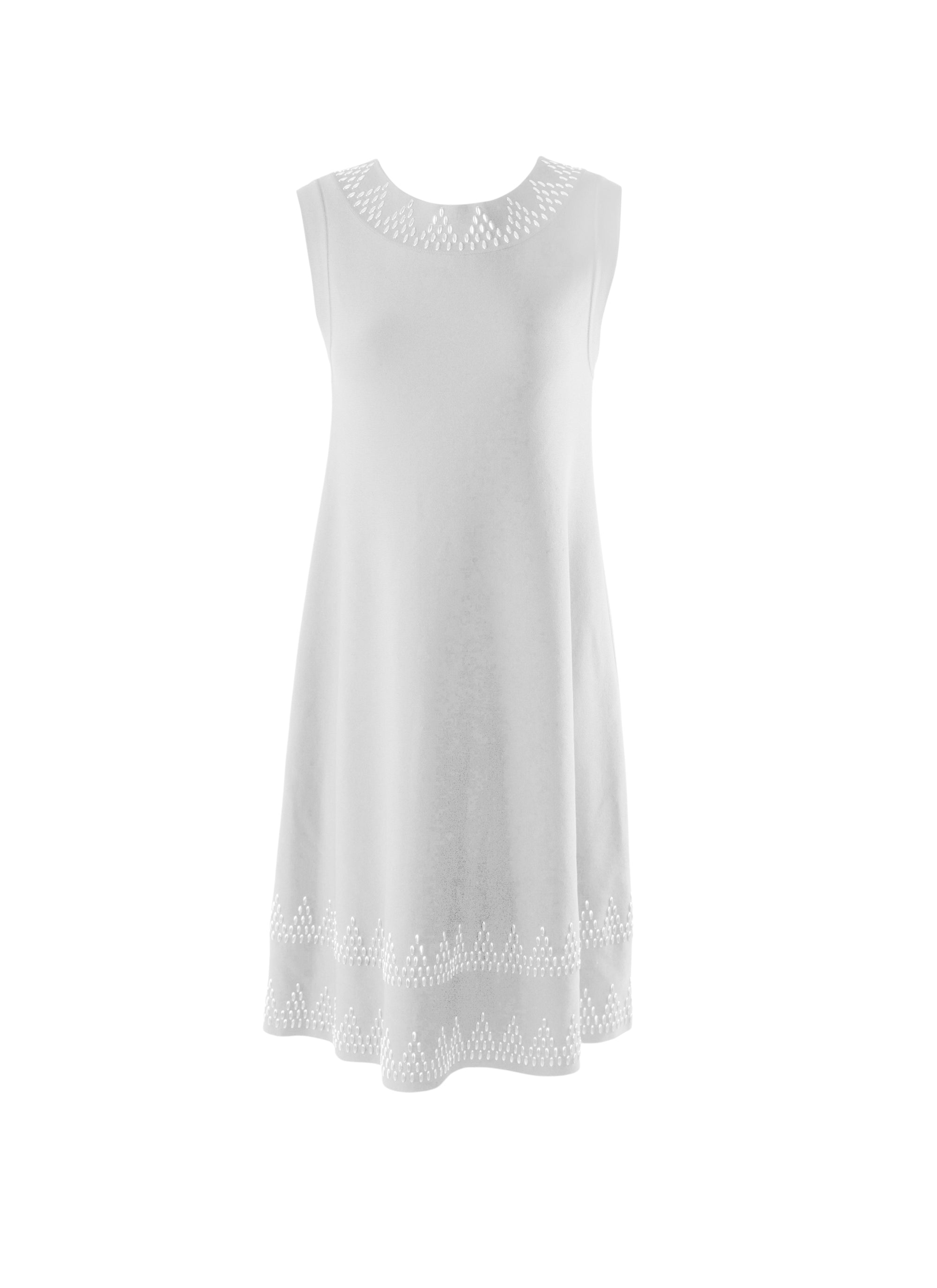 Sleeveless silver print tunic - White