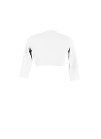 Long-sleeved knitted button-down cardigan - White