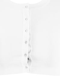 Long-sleeved knitted button-down cardigan - White