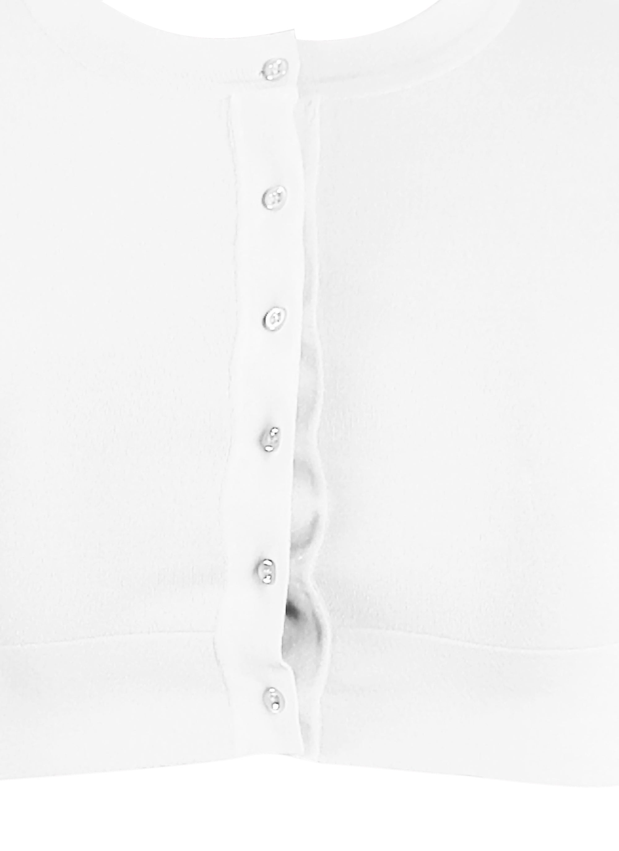 Long-sleeved knitted button-down cardigan - White