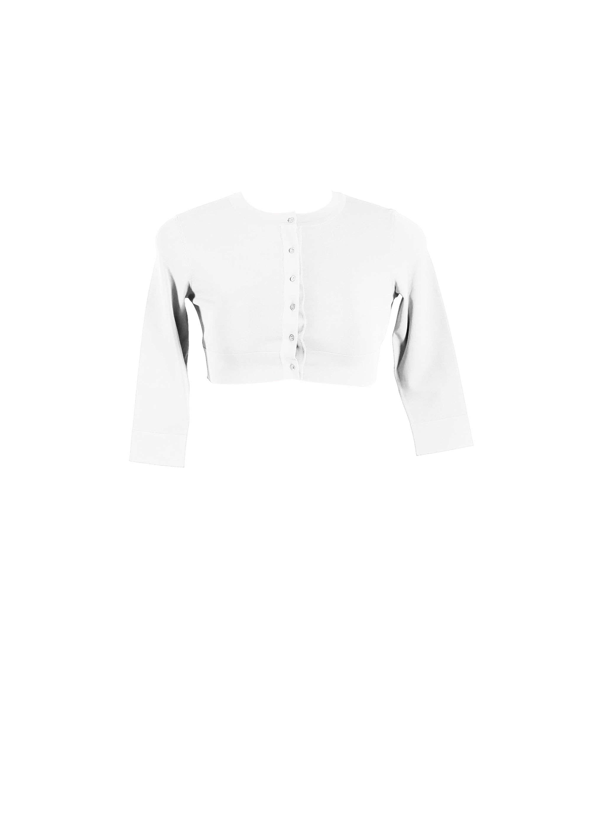 Long-sleeved knitted button-down cardigan - White