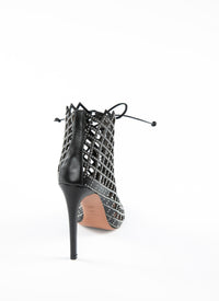110 leather ankle boots studded detail - Black intense