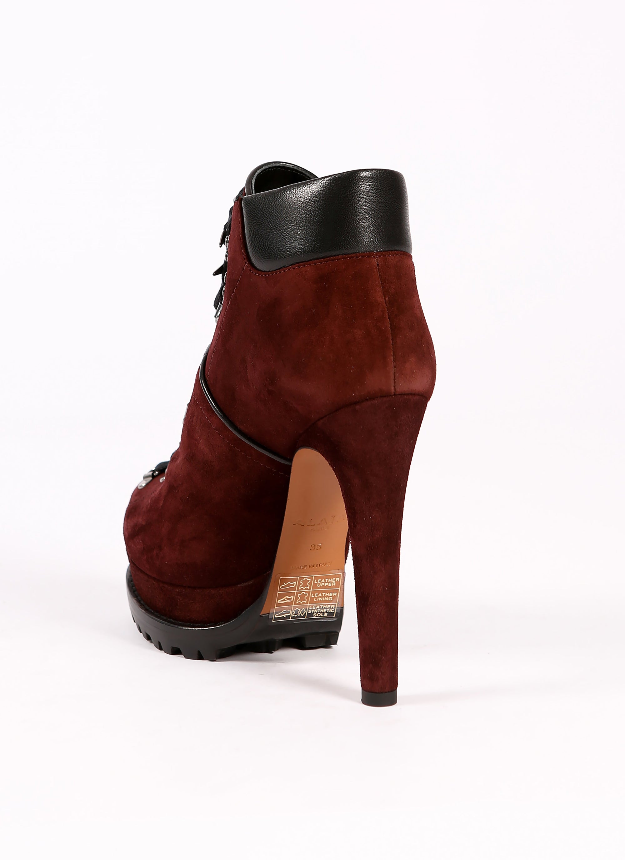 135 platform boots in velvet - Blackcurrant