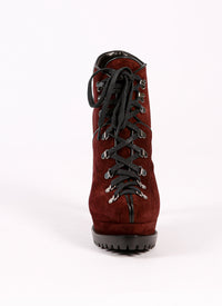 135 platform boots in velvet - Blackcurrant
