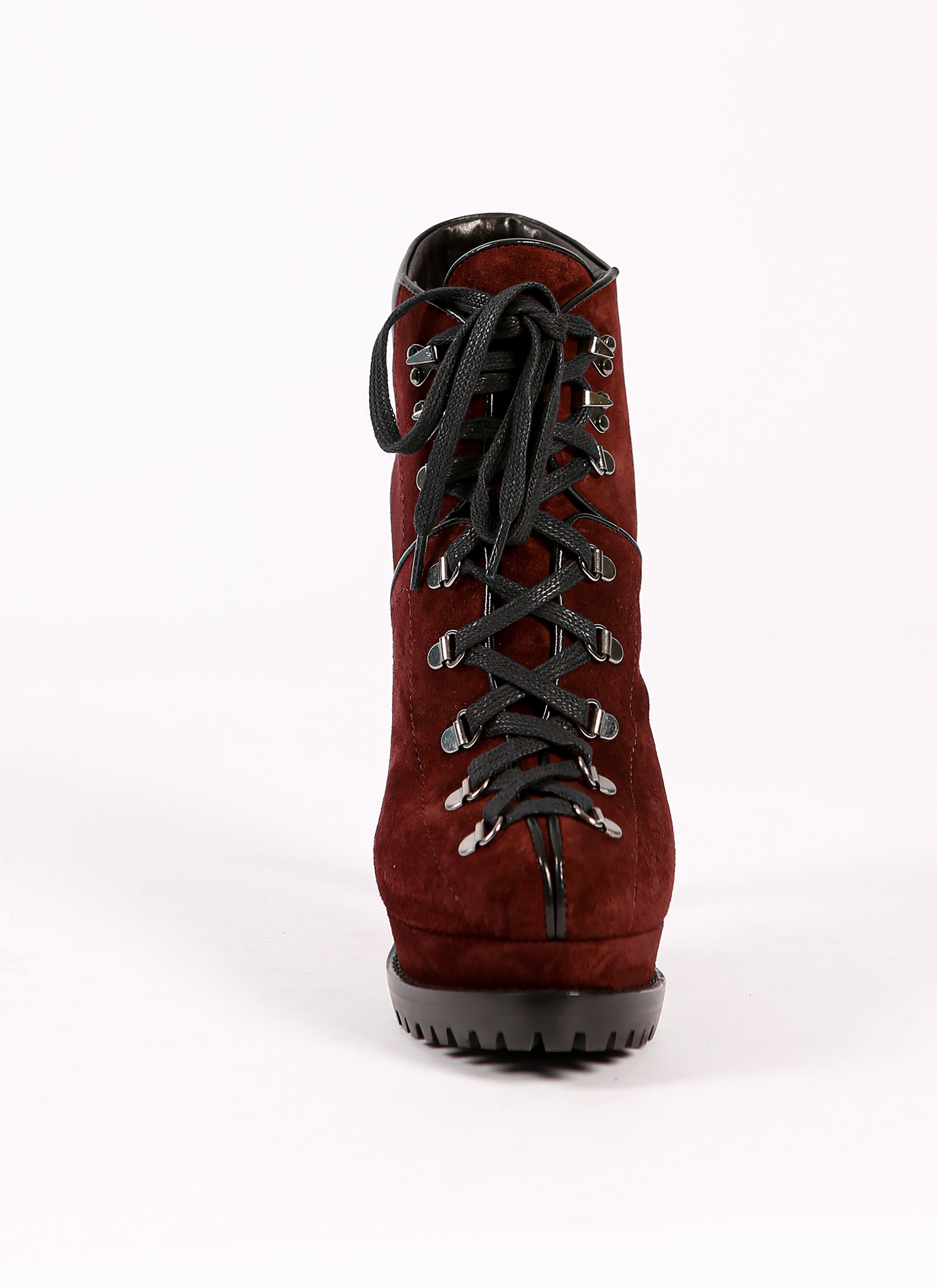 135 platform boots in velvet - Blackcurrant
