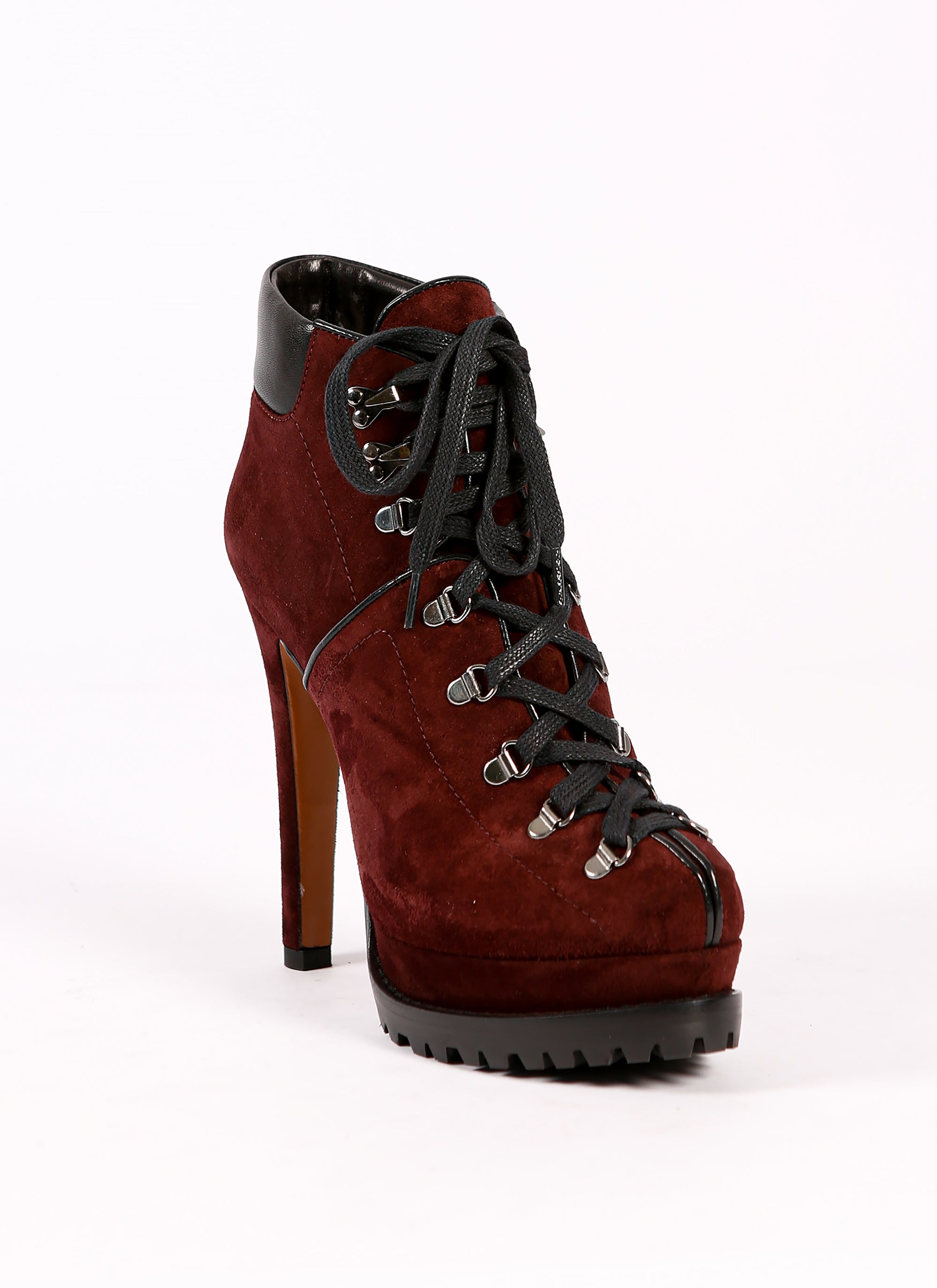135 platform boots in velvet - Blackcurrant