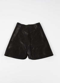 Leather mini skirt - Black intense
