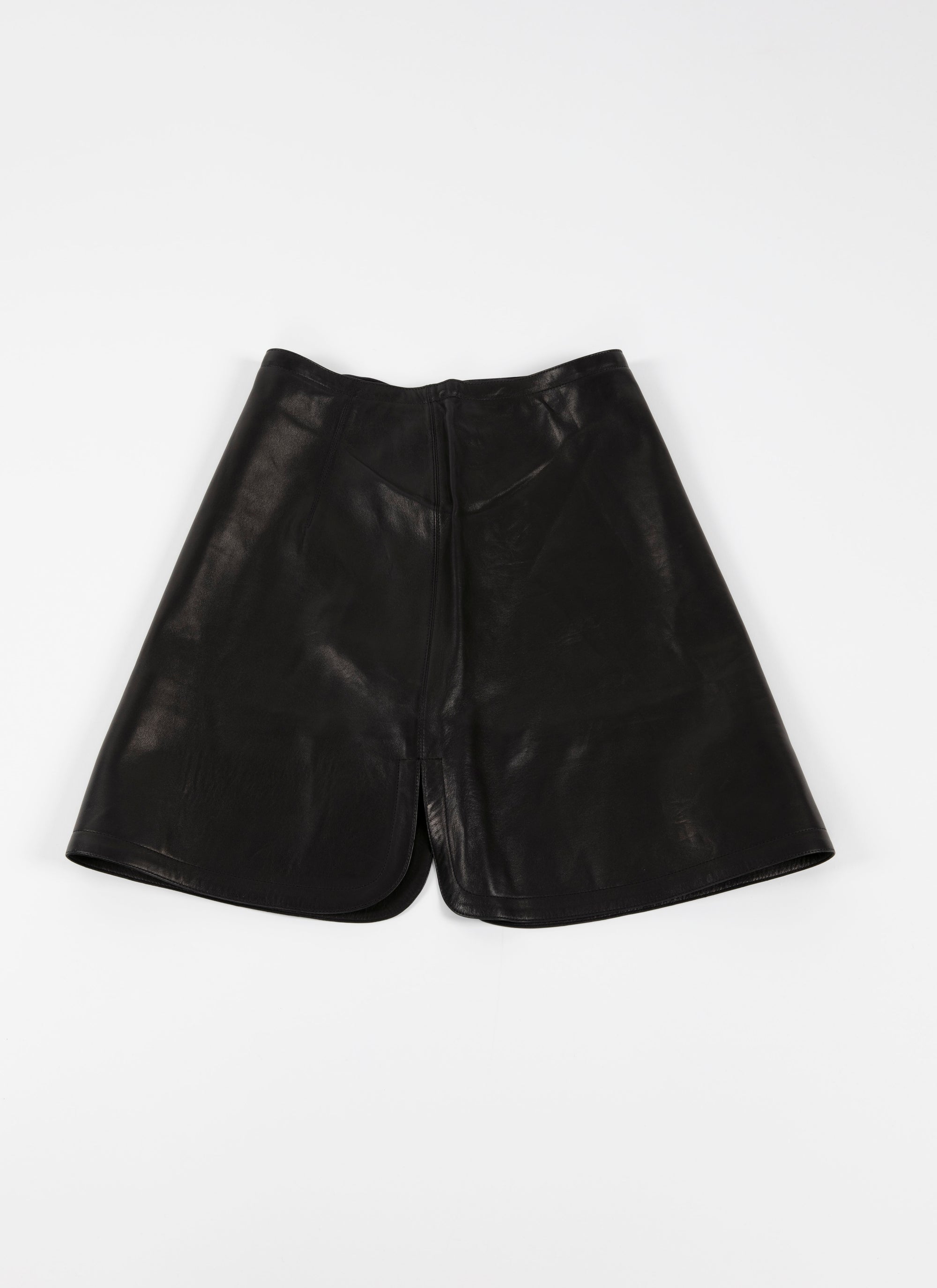 Leather mini skirt - Black intense