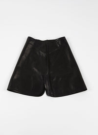 Leather mini skirt - Black