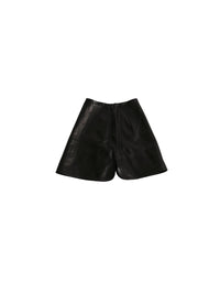 Leather mini skirt - Black intense