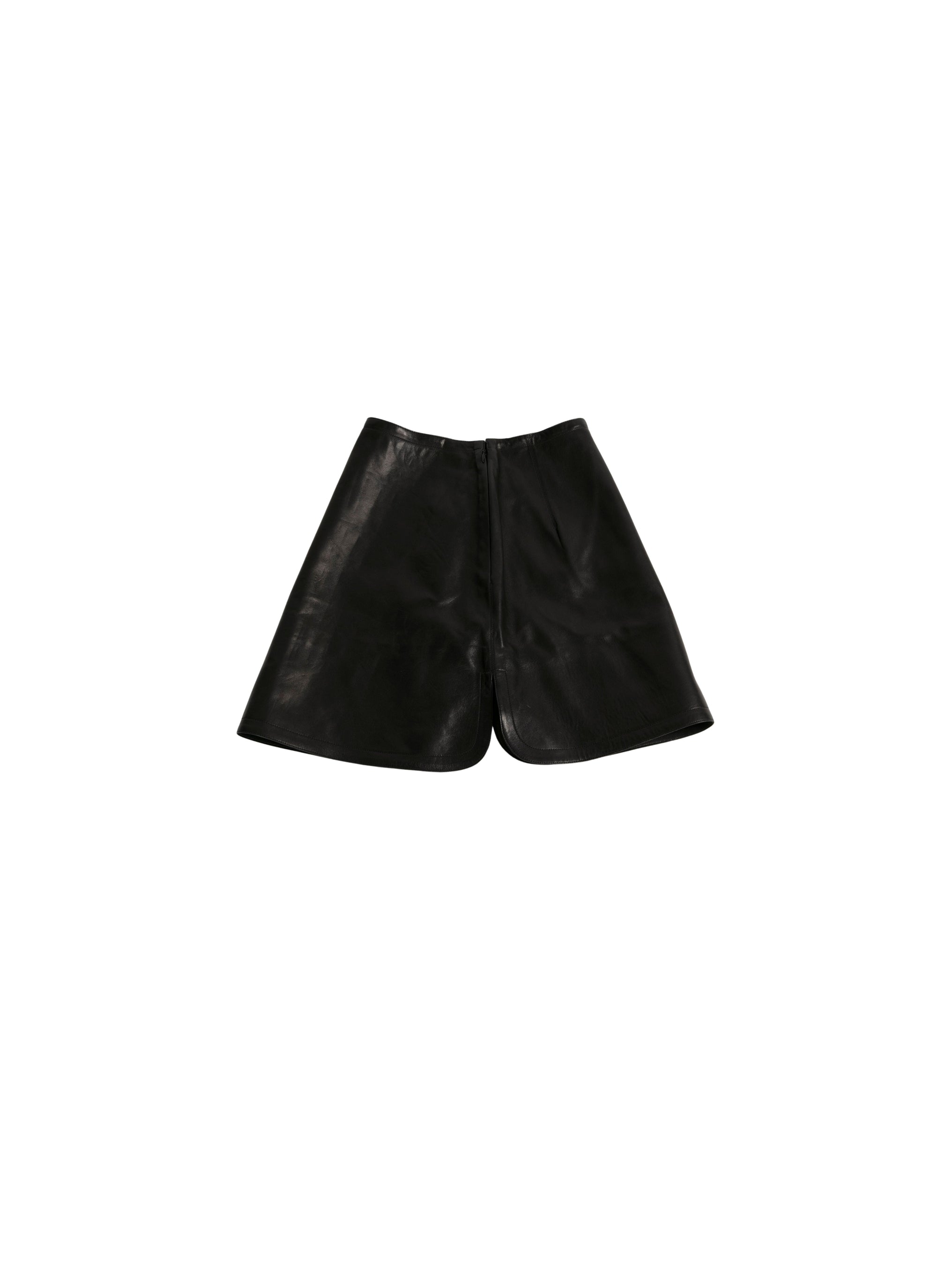 Leather mini skirt - Black intense