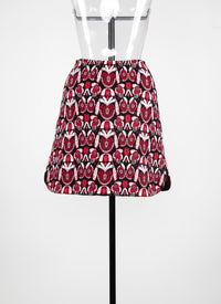 Jupe Eden en laine - Noir & Rouge