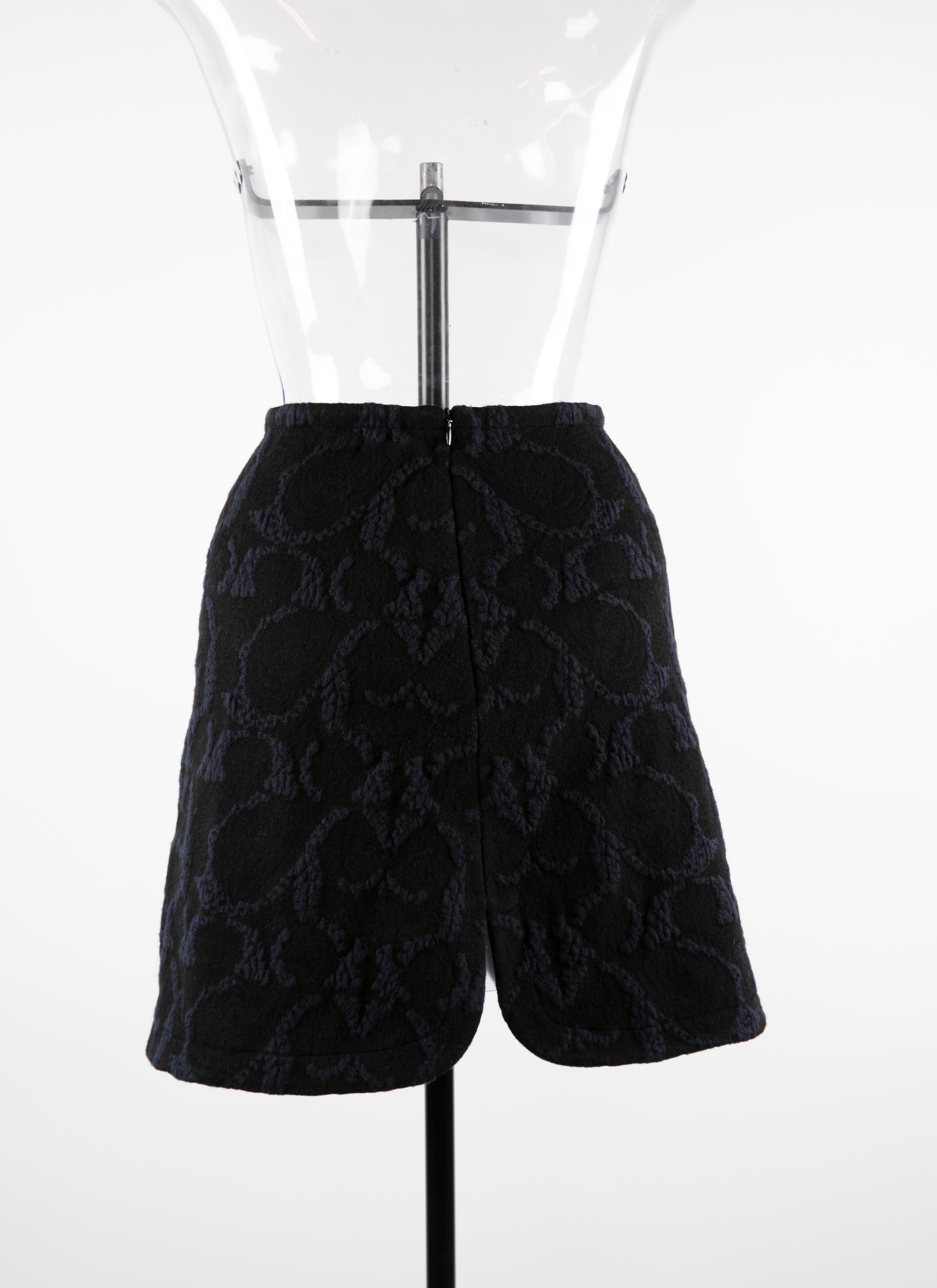 Wool Samarcande skirt - Black & Blue