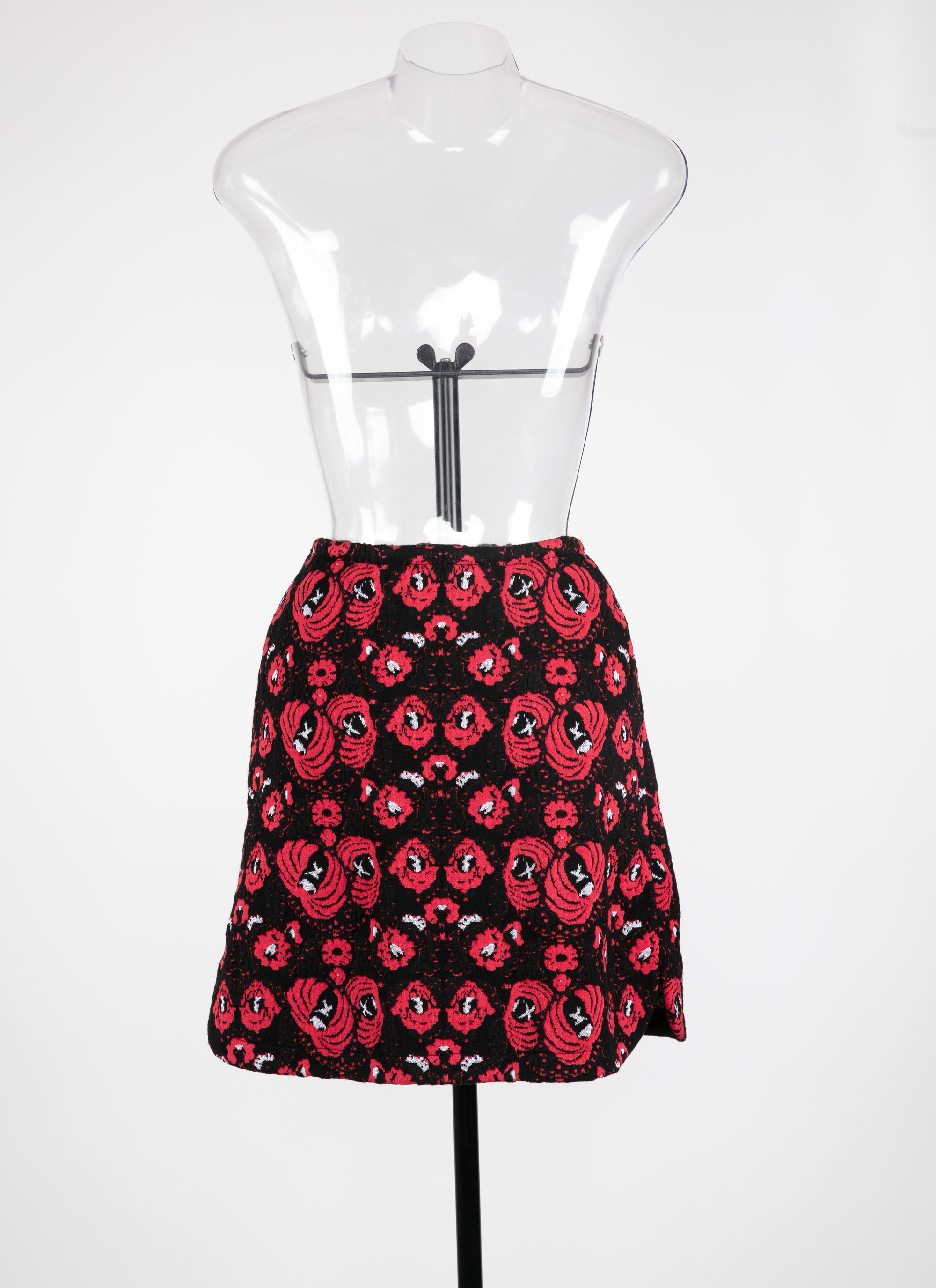 Wool Samarcande skirt - Black & Red
