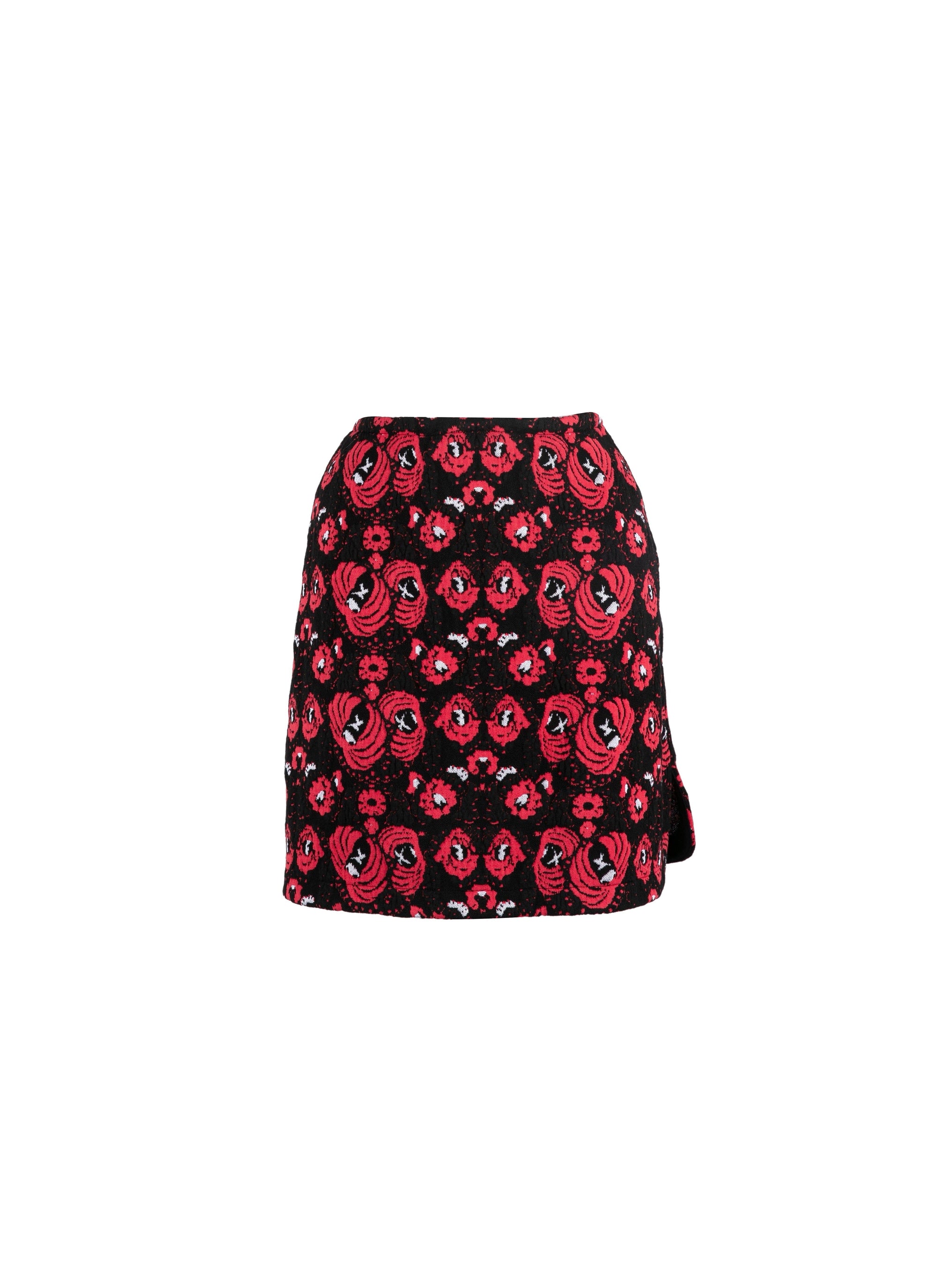 Wool Samarcande skirt - Black & Red