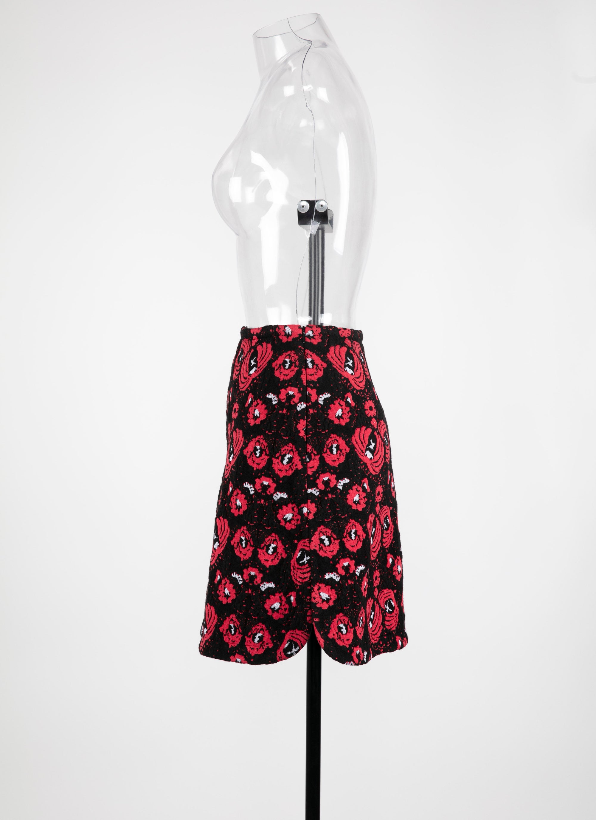 Wool Samarcande skirt - Black & Red