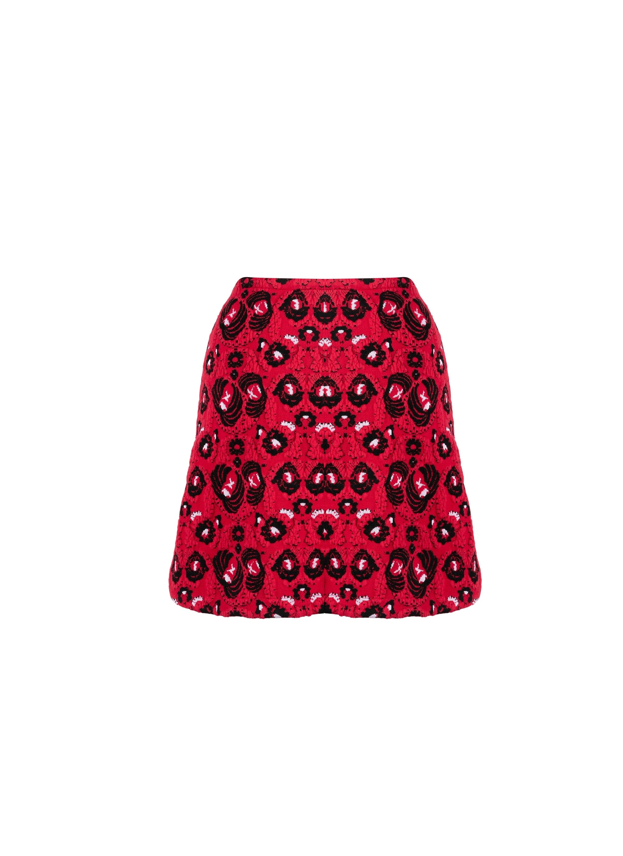 Jupe Samarcande en laine - Rouge & Noir