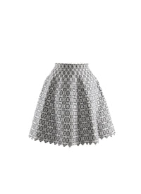Short skirt with contrasting fitted waist - White & Black