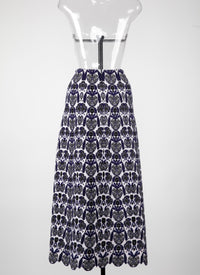 Wool Eden skirt - White & Blue