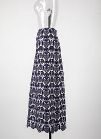 Wool Eden skirt - White & Blue