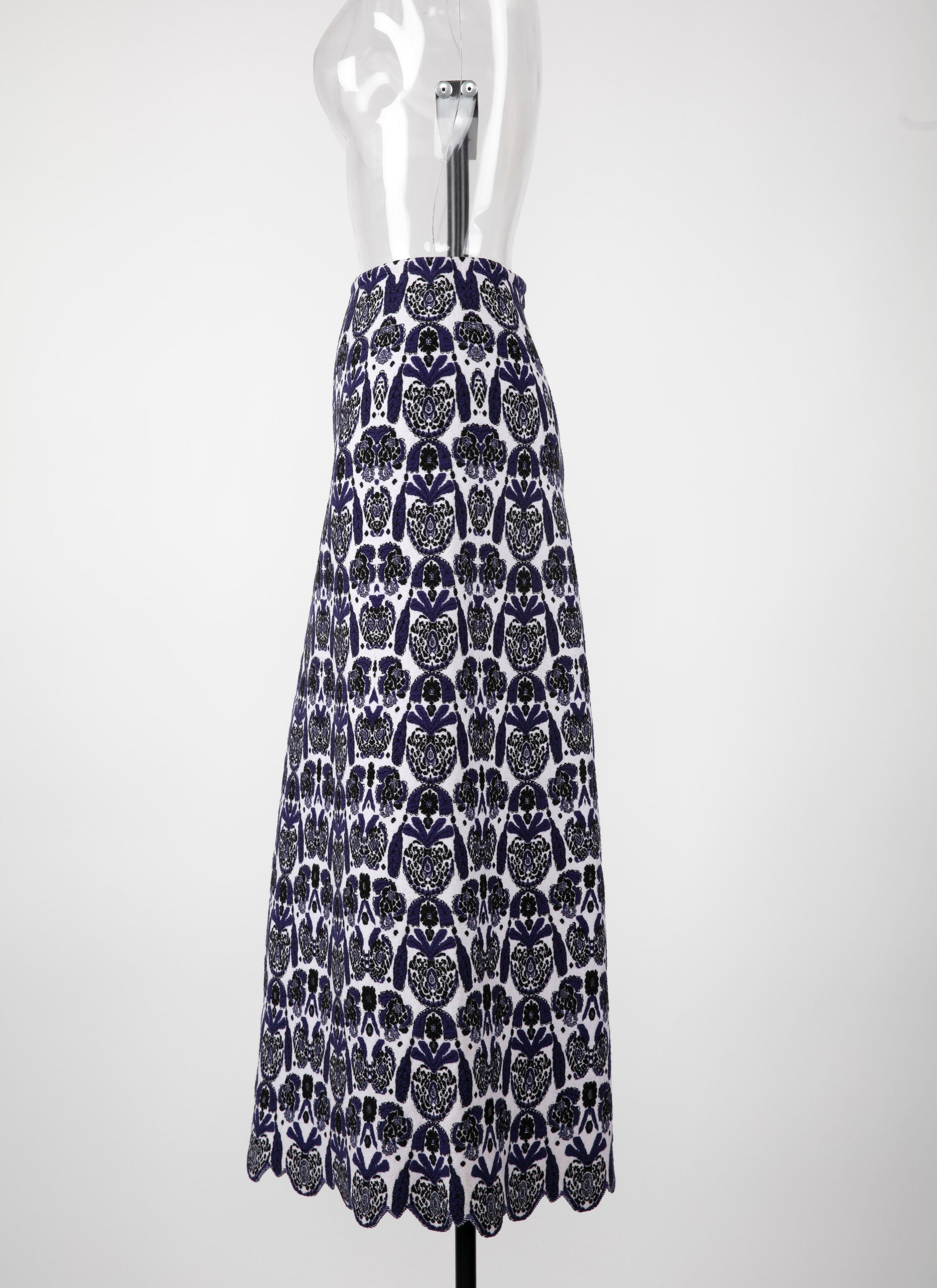 Wool Eden skirt - White & Blue
