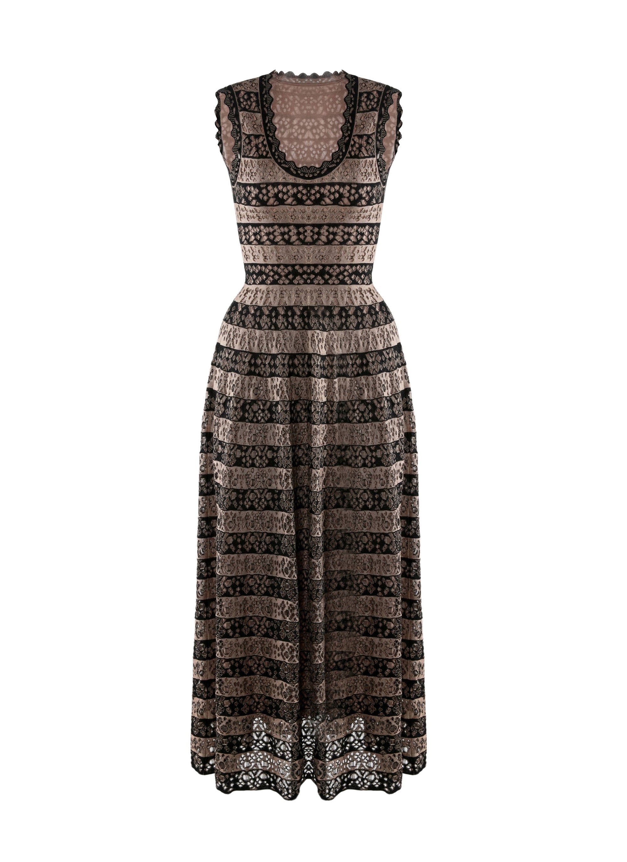 Taranto Signature Maxi Dress - Black & Flesh