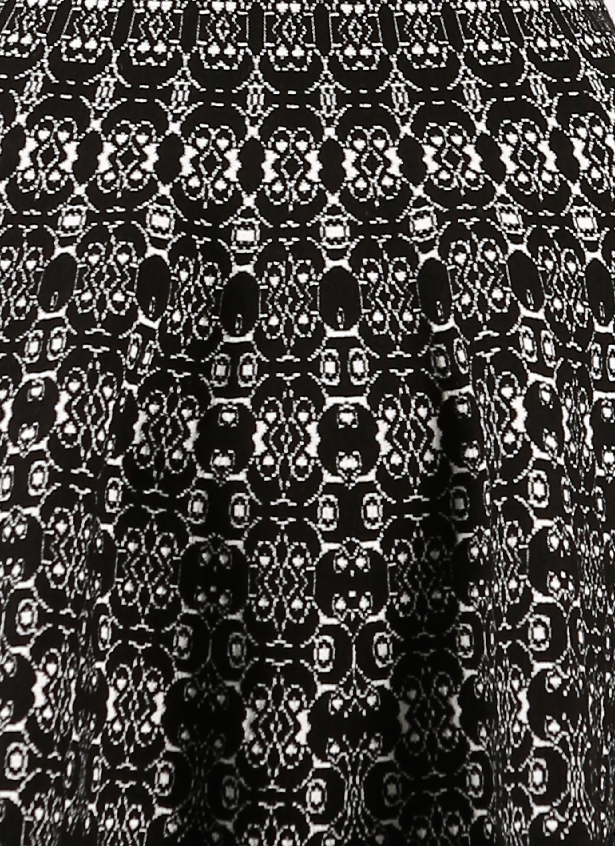 Long-sleeved knitted Alhambra dress - Black & White