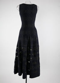 Sleeveless dress with sheer detail in wool - Night