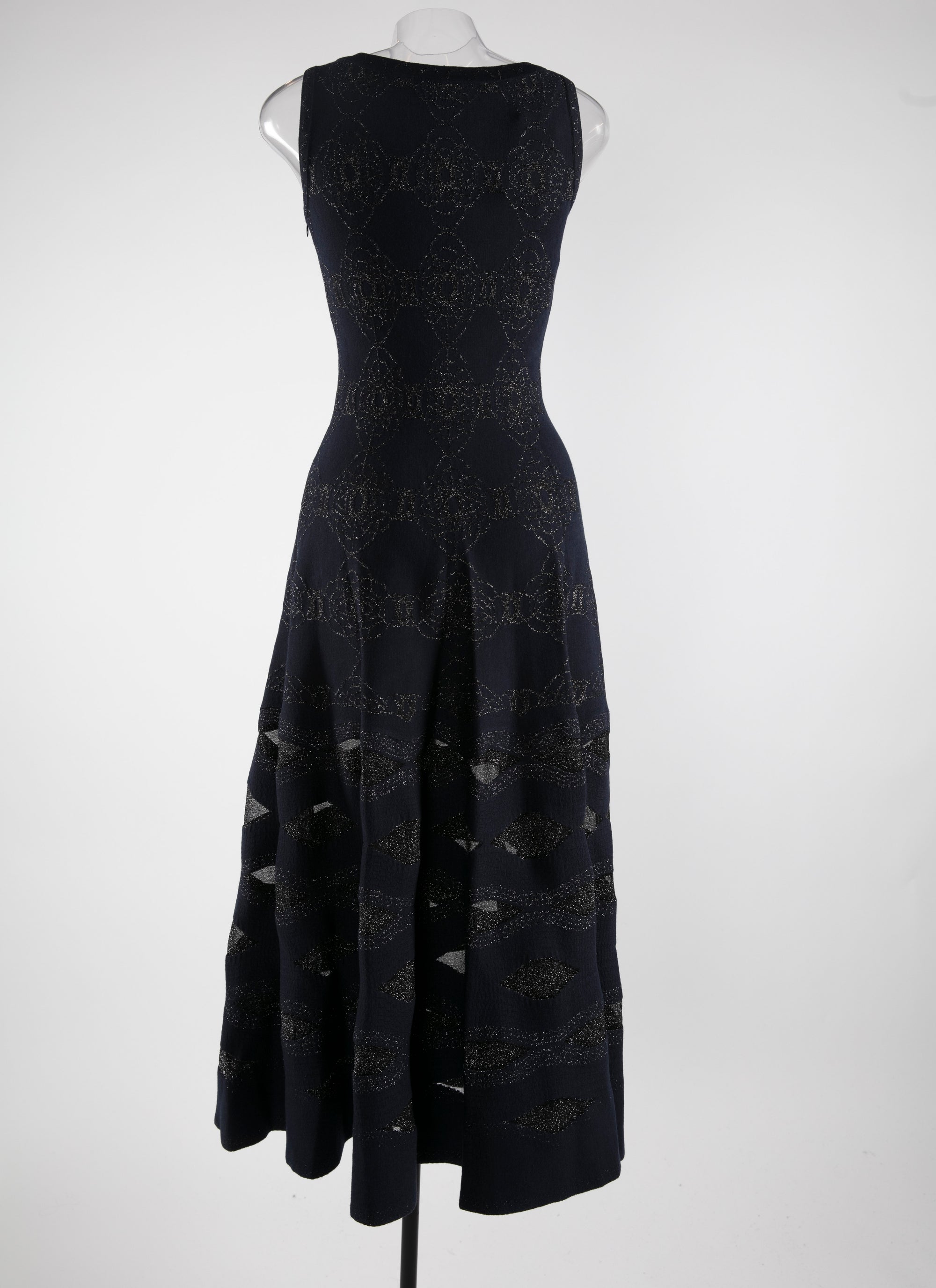 Sleeveless dress with sheer detail in wool - Night