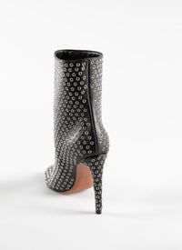 Platform boots in leather - Black intense