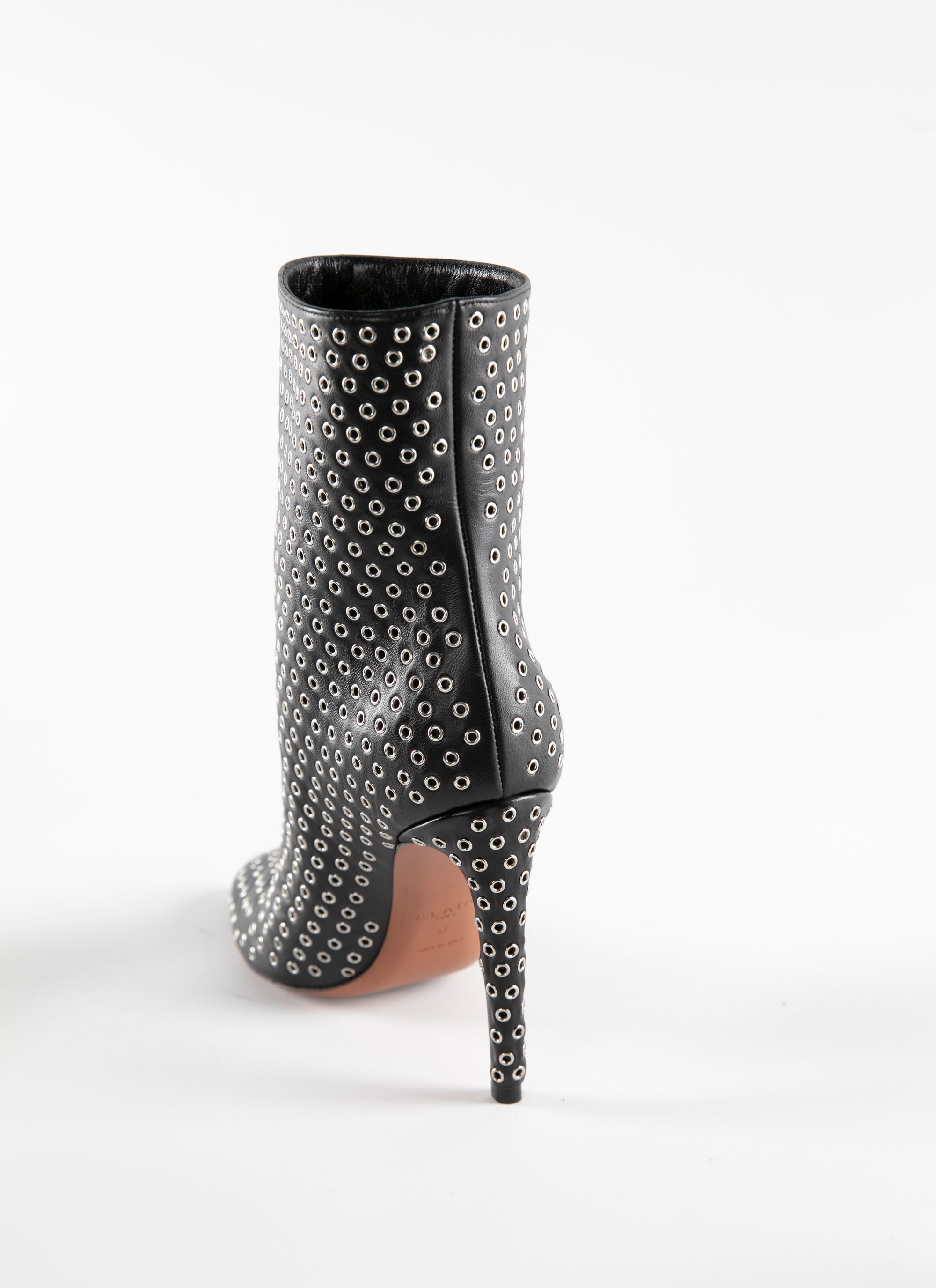 Platform boots in leather - Black intense