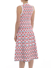 Mesh Orchid Mini sleeveless dress - White & Red