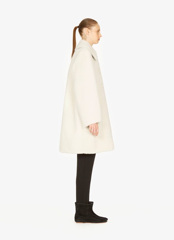 Soft leather coat - Mother of Pearl White