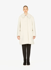 Soft leather coat - Mother of Pearl White