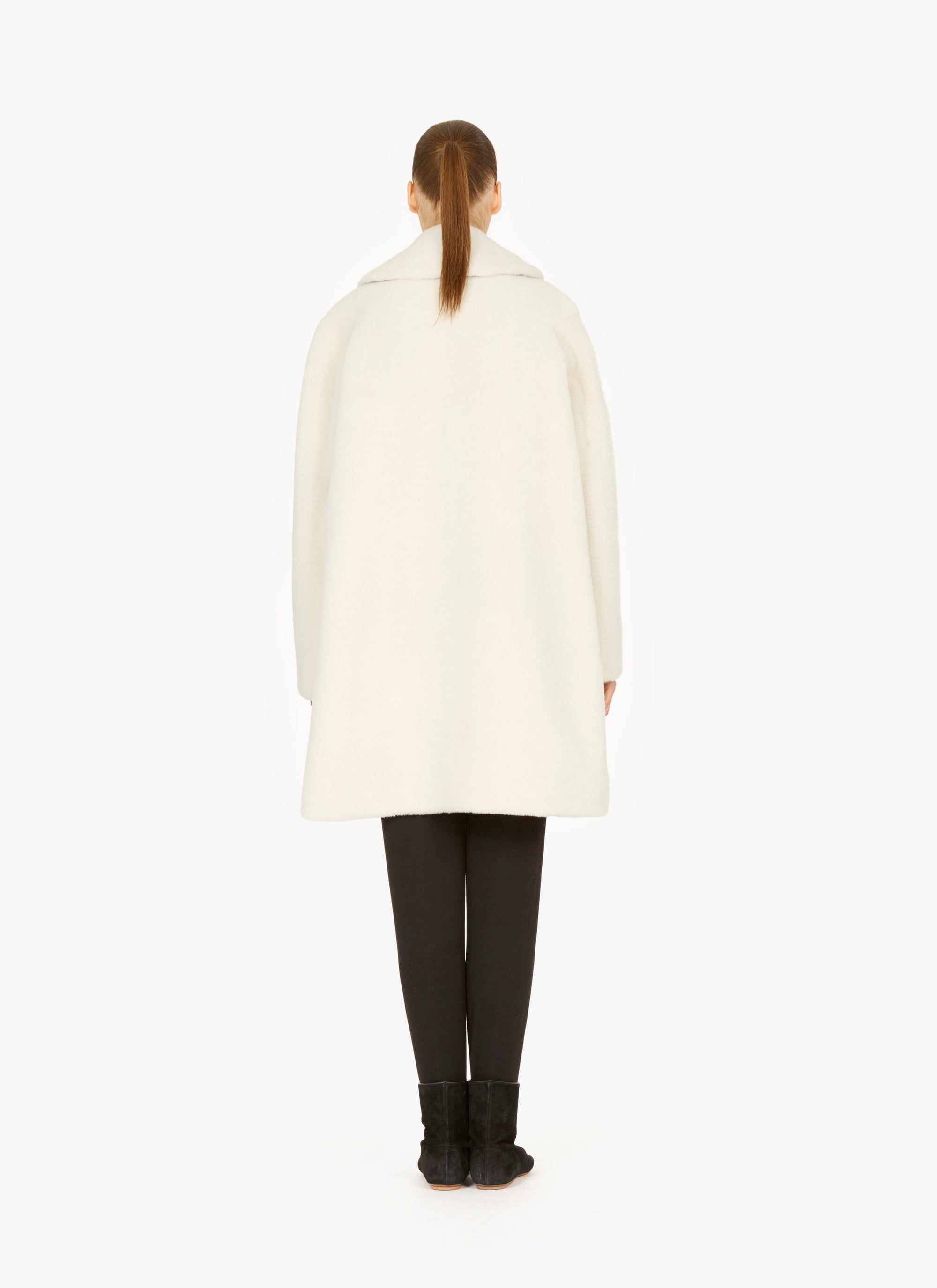 Soft leather coat - Mother of Pearl White