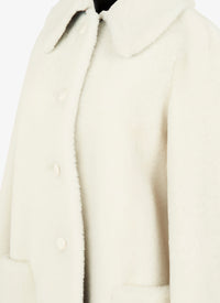 Soft leather coat - Mother of Pearl White